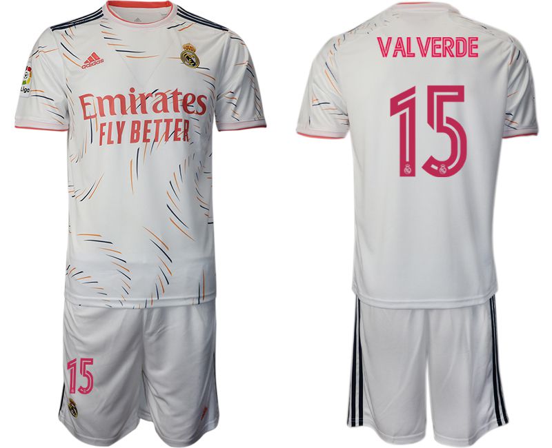Men 2021-2022 Club Real Madrid home white #15 Adidas Soccer Jersey->real madrid jersey->Soccer Club Jersey